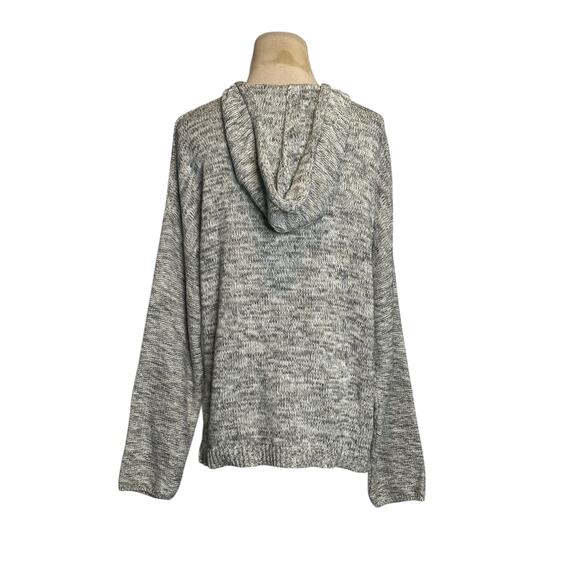 Gray knit long sleeves hoodie sweater size large - Picture 15 of 15